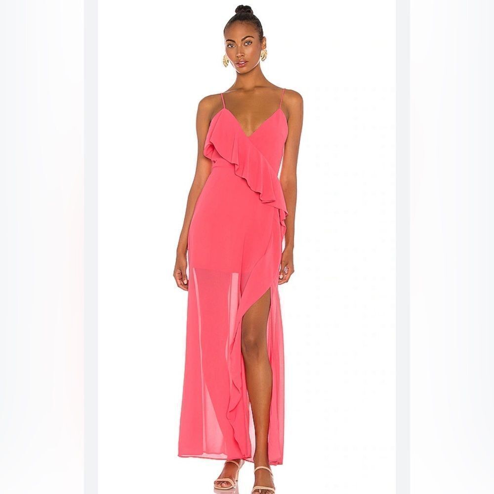 Lovers + friends Darcy maxi dress grapefruit pink
